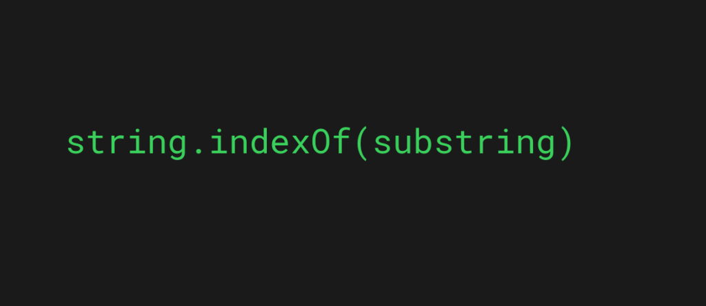 JavaScript string.indexOf() method