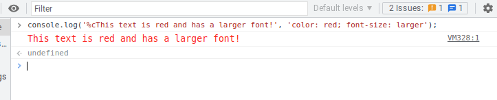 large red color in javascript console