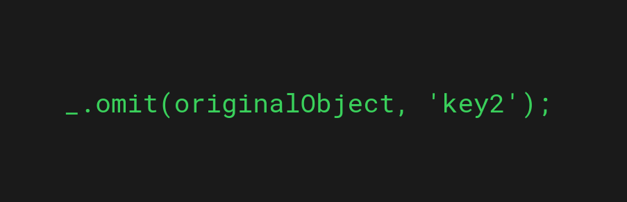 The lodash omit function clones an object and omits a specific key.