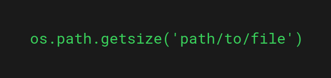 example call to the os.path.getsize function
