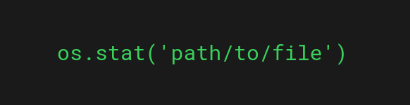 example call to the os.stat function