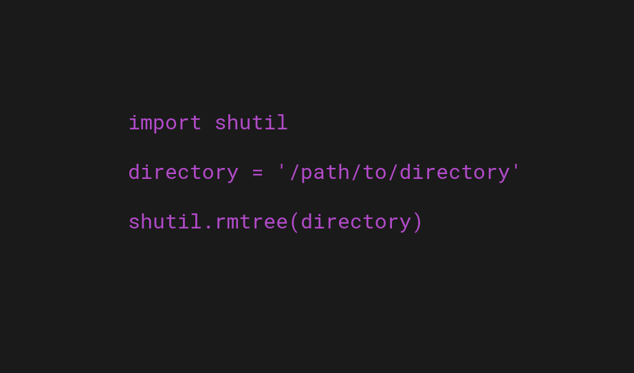 Python remove a non-empty folder with shutil rmtree function