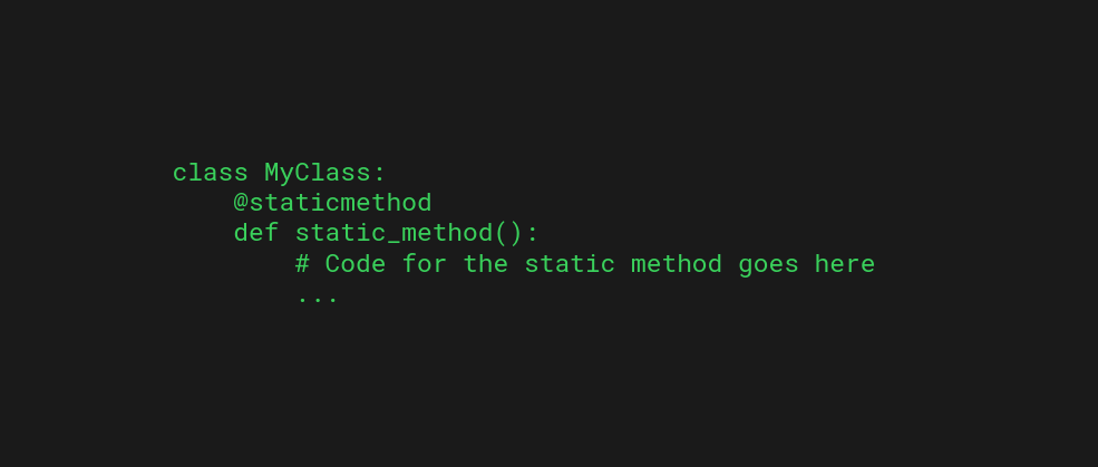 Example static method in python