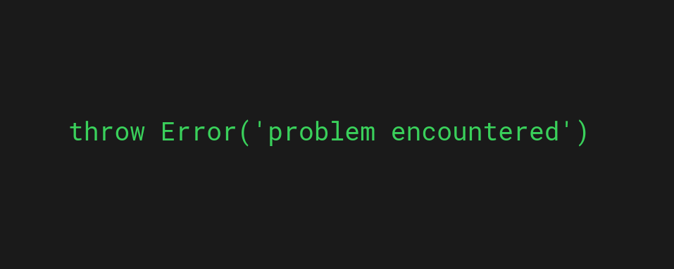 throw error in JavaScript