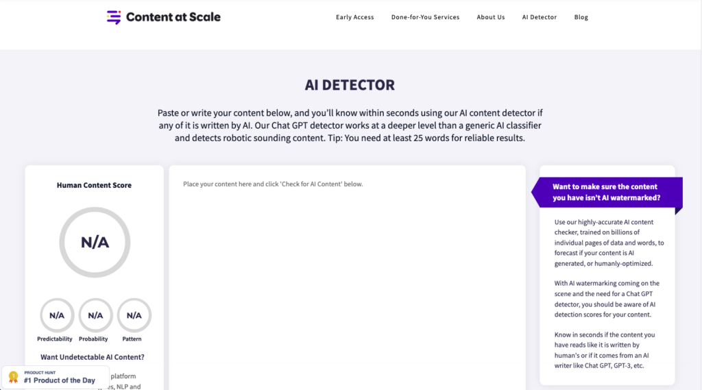 Content at Scale AI detector