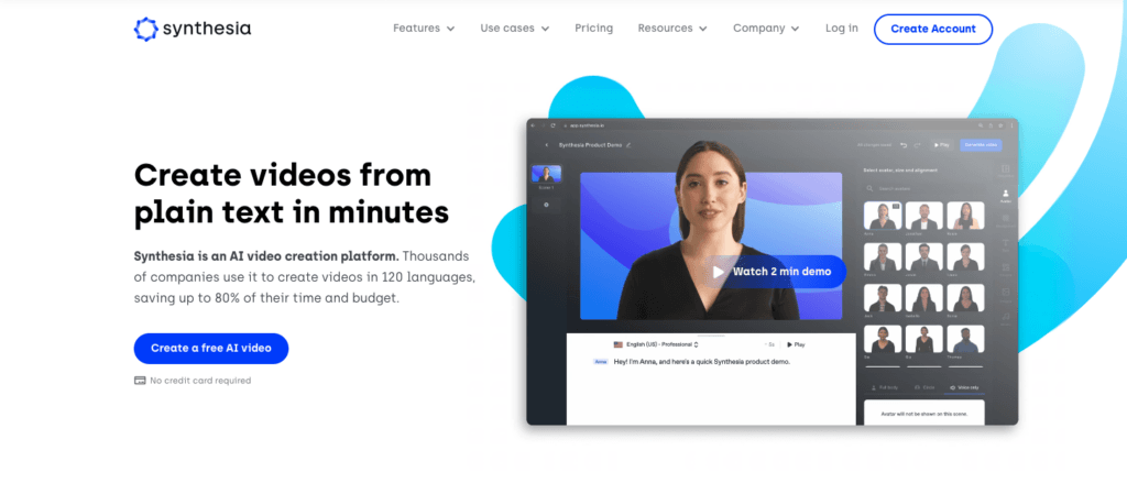 Synthesia AI video generator