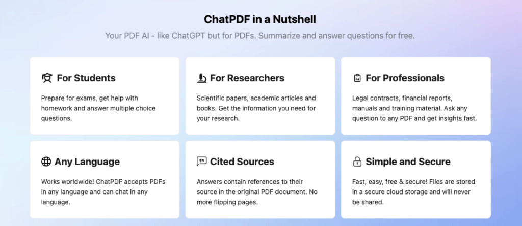 ChatPDF use cases