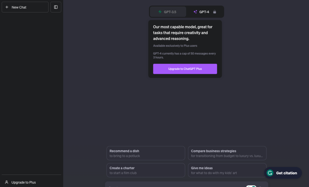 ChatGPT-4 behind a paid subscription