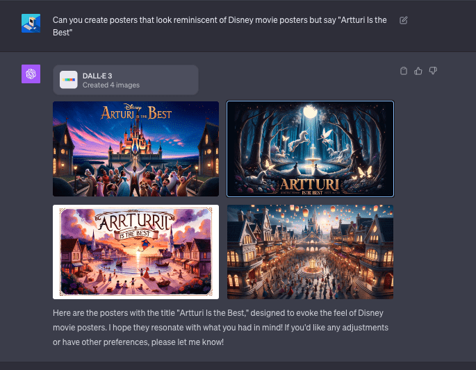 Disney AI art prompt
