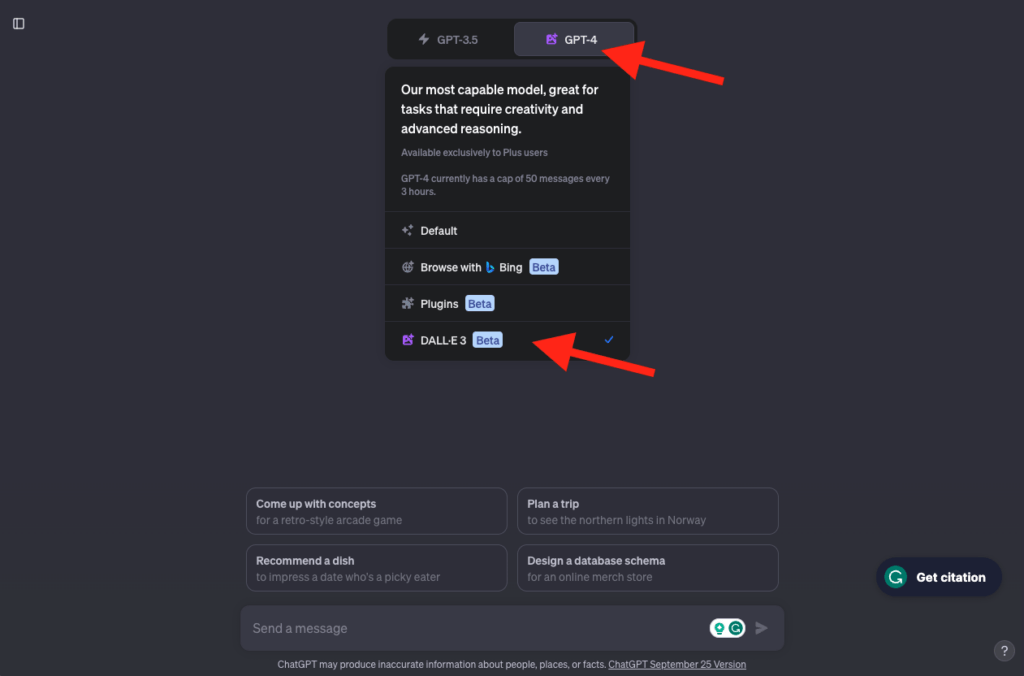 DALL-E 3 activation in ChatGPT